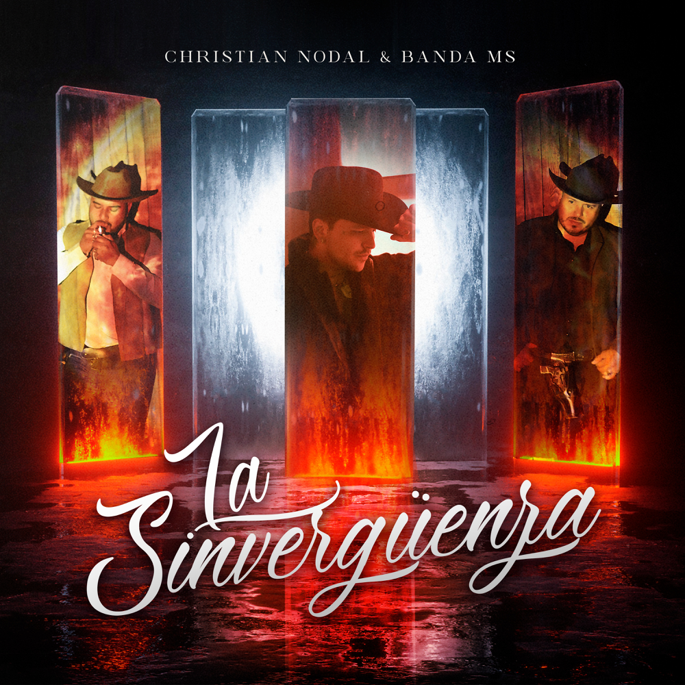 Album cover art for "La Sinvergüenza" by Christian Nodal & Banda MS de Sergio Lizárraga