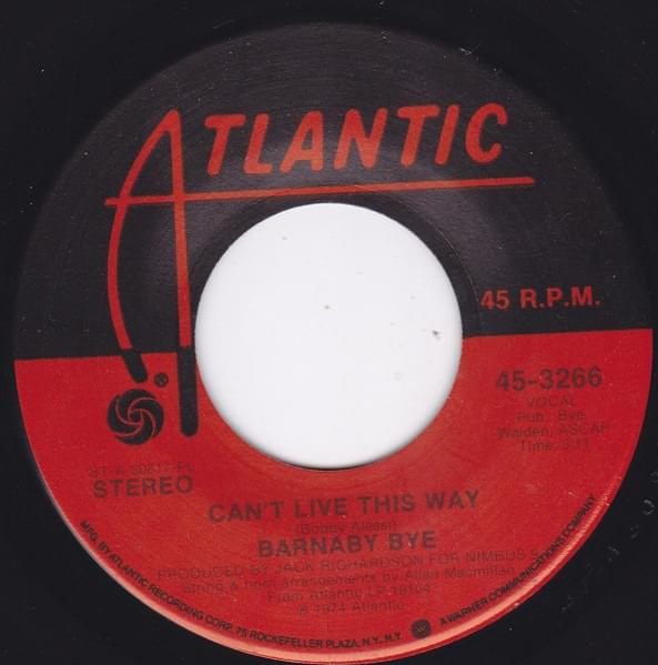 Album cover art for "Can’t Live This Way" by Barnaby Bye