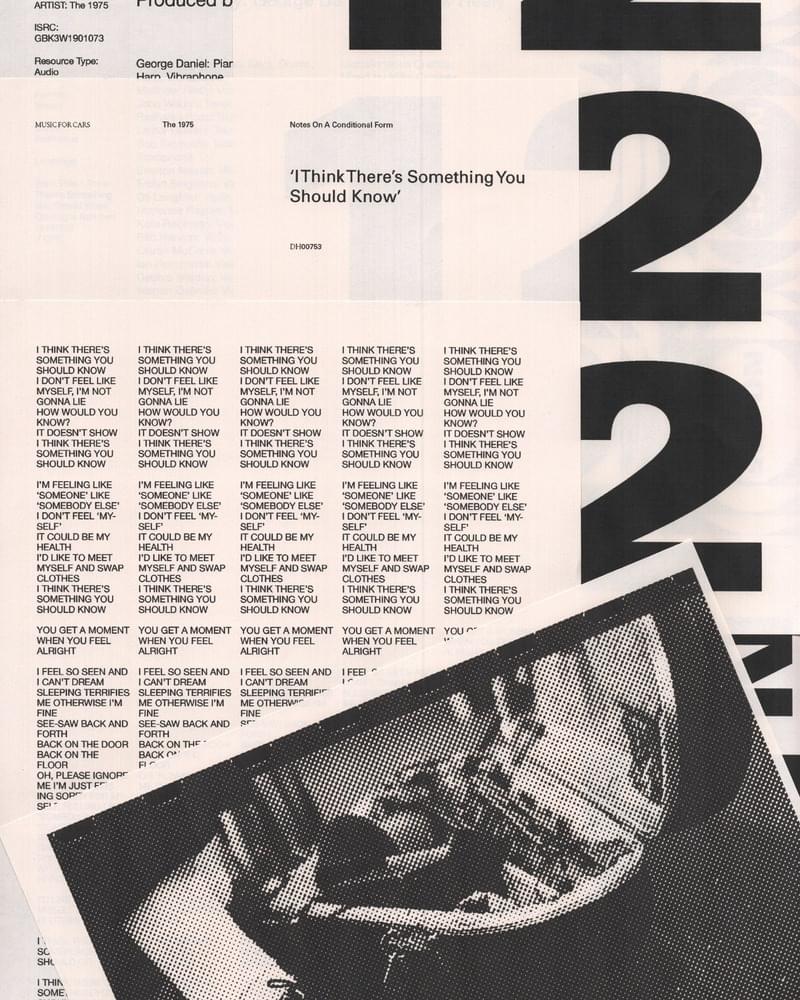 Album cover art for "I Think There’s Something You Should Know" by The 1975