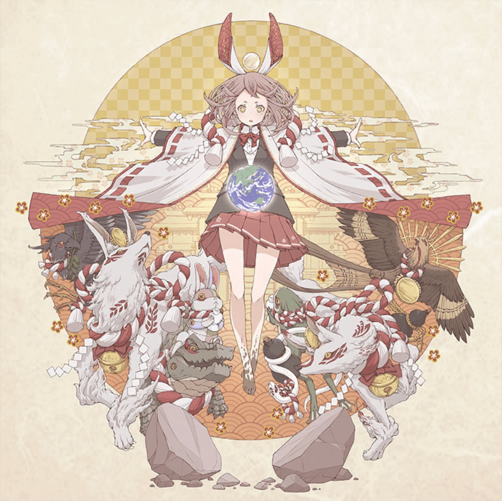 Album cover art for "神のまにまに (Kami no Manimani / At God’s Mercy)" by ワンダーランズ×ショウタイム (Wonderlands×Showtime) & 初音ミク (Hatsune Miku)