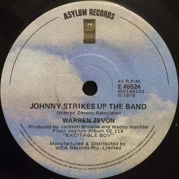 Album cover art for "Johnny Strikes Up the Band" by Warren Zevon
