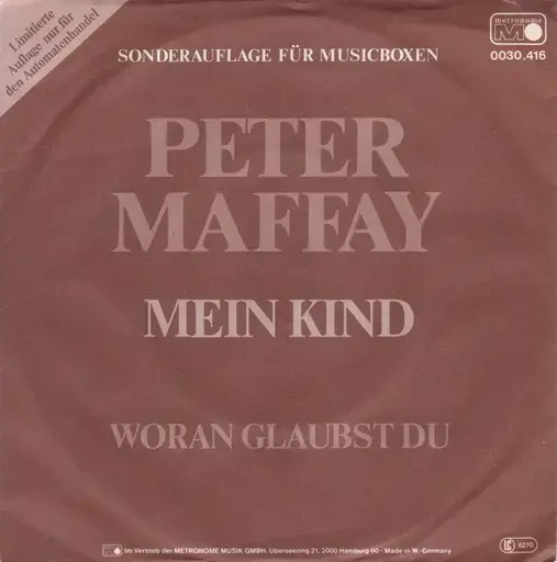 Album cover art for "Mein Kind" by Peter Maffay