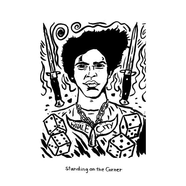 Album cover art for "Standing on the Corner" by Warmduscher