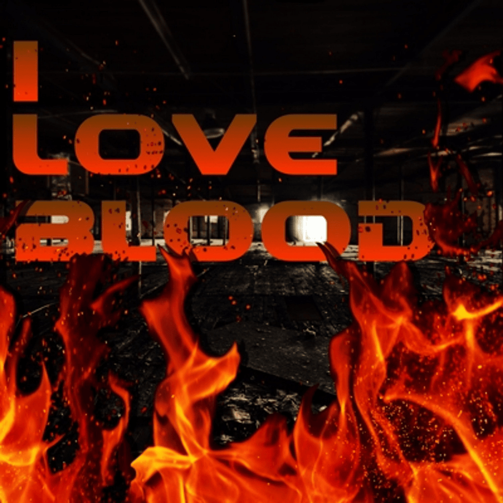 Album cover art for "I Love Blood" by Rockit Music