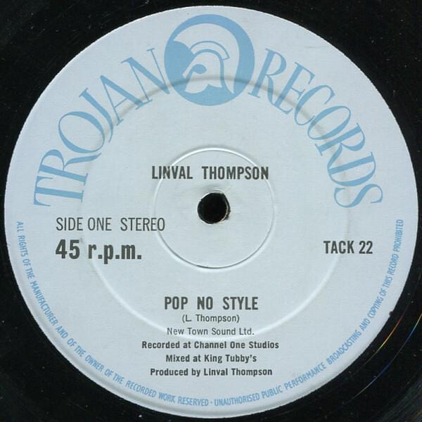 Album cover art for "Pop No Style" by Linval Thompson