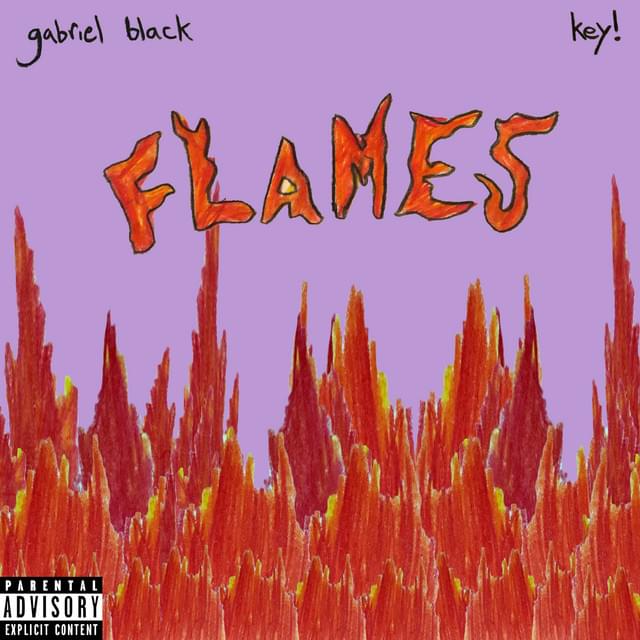 Album cover art for "Flames" by gabriel black & KEY!