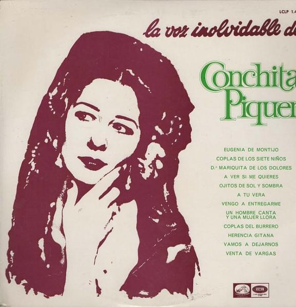 Album cover art for "A tu vera" by Concha Piquer