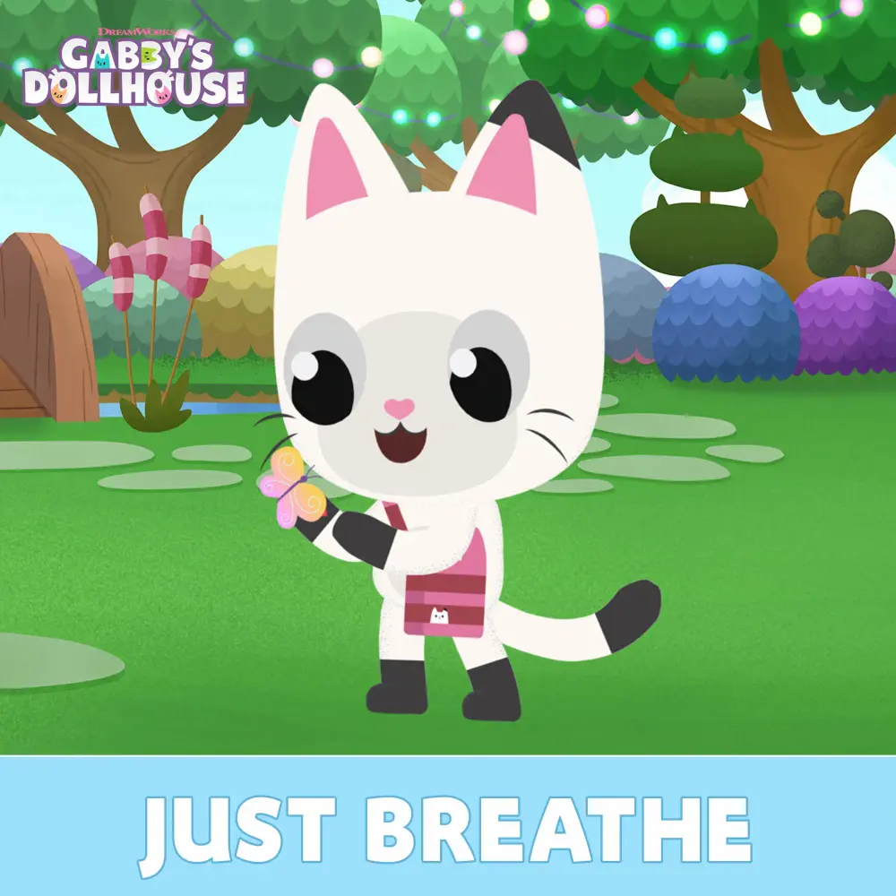 Album cover art for "Just Breathe" by Gabby’s Dollhouse