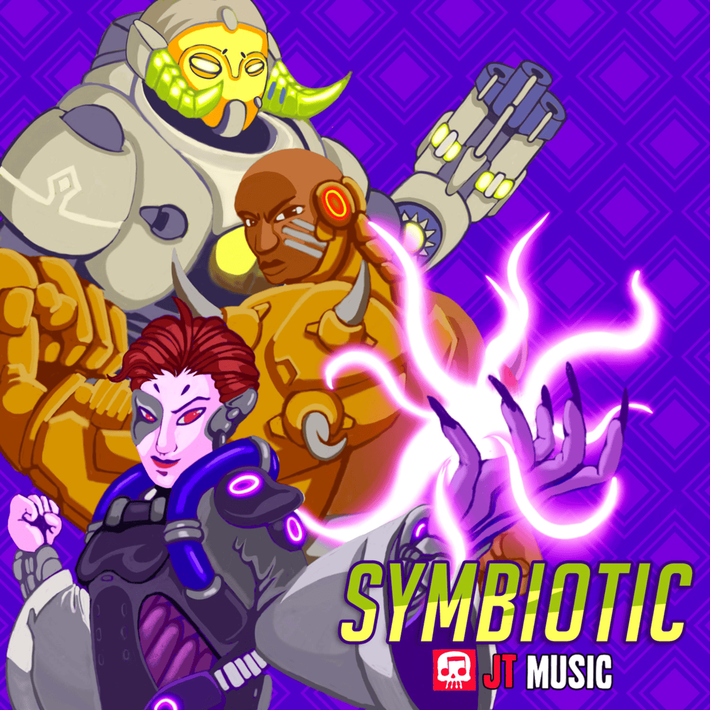 Album cover art for "Symbiotic" by JT Music & LazarBeam & BrizzyVoices & Andrea Storm Kaden