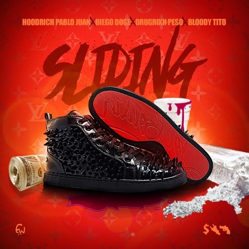 Album cover art for "Sliding" by Hoodrich Pablo Juan & Diego Dose & RX PESO & MPR Tito