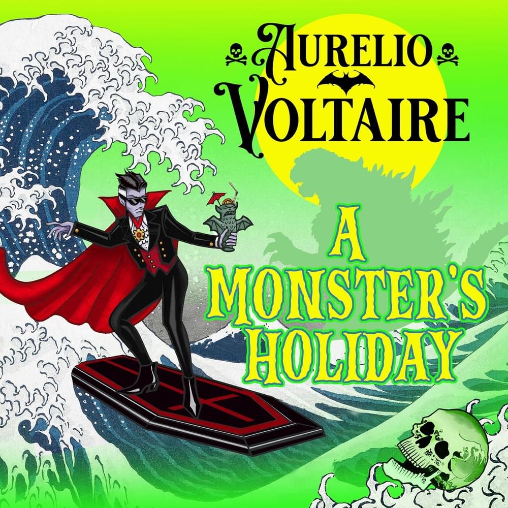 Album cover art for "A Monster’s Holiday" by Aurelio Voltaire & Los Straitjackets