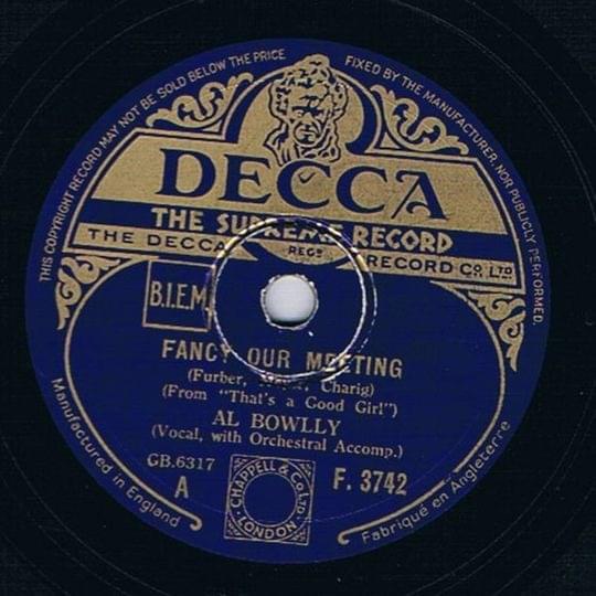 Album cover art for "Fancy Our Meeting" by Al Bowlly