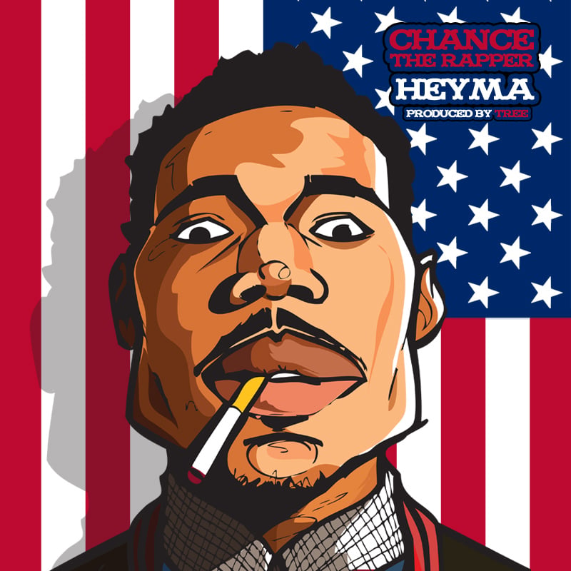 Album cover art for "Hey Ma" by Chance the Rapper
