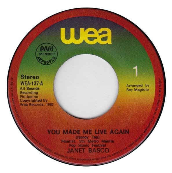 You Made Me Live Again by Janet Basco