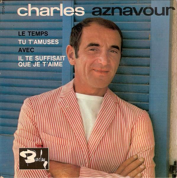 Album cover art for "Le temps" by Charles Aznavour