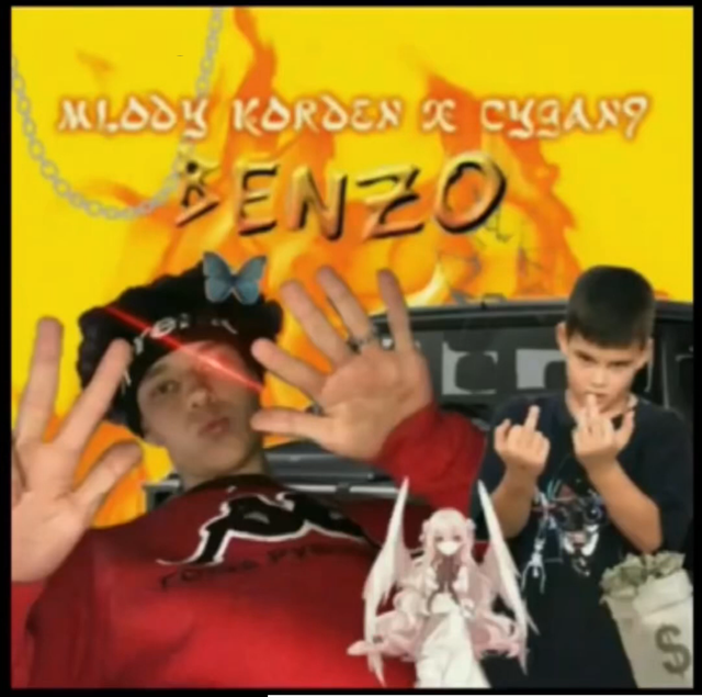 Album cover art for "BENZO" by Mlody Korden