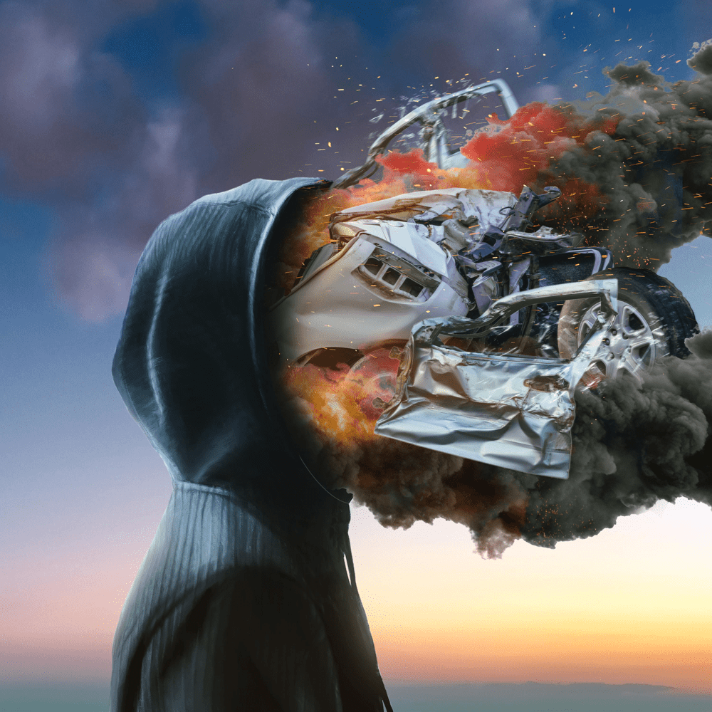 Album cover art for "Crash and Burn" by Unlike Pluto