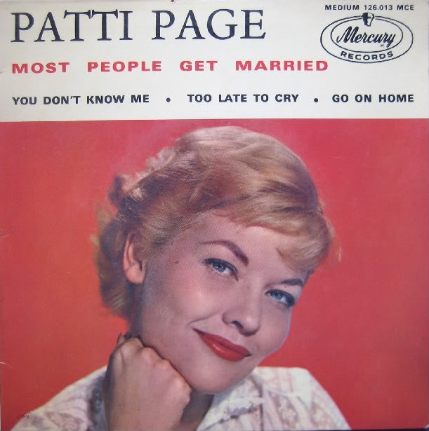 Album cover art for "Most People Get Married" by Patti Page