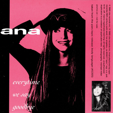 Album cover art for "Everytime We Say Goodbye" by Ana (USA)
