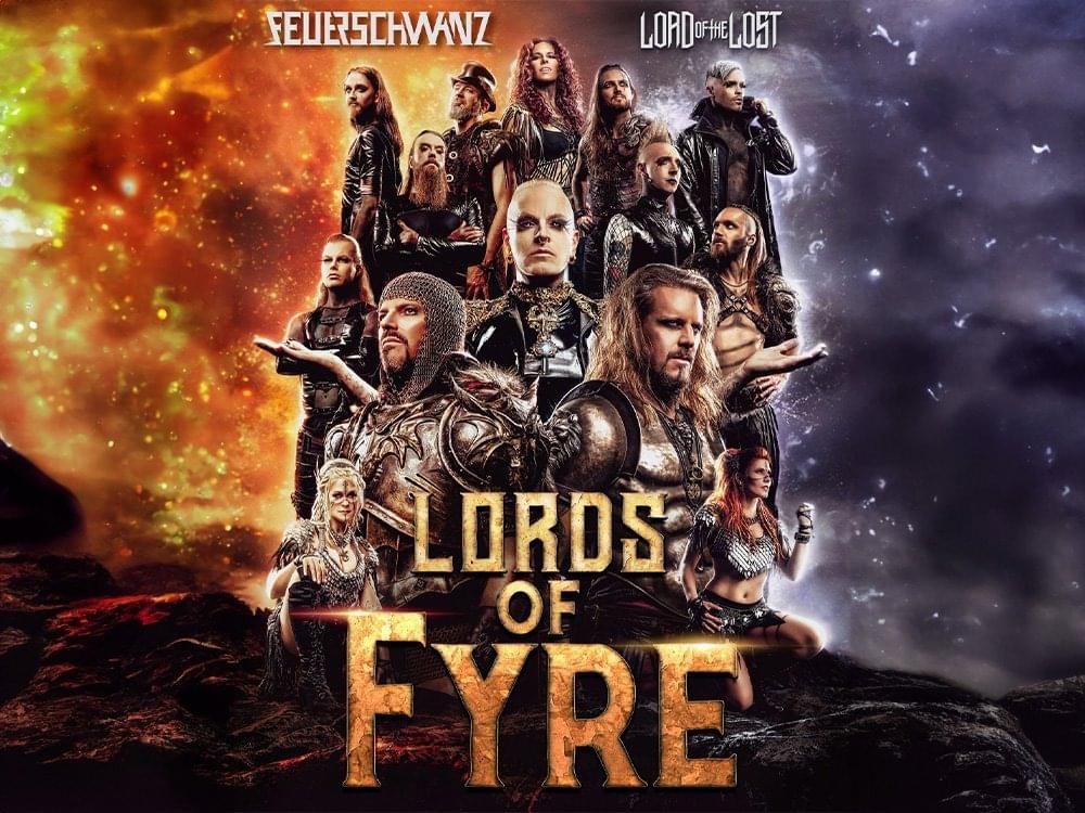 Album cover art for "Lords of Fyre" by Feuerschwanz